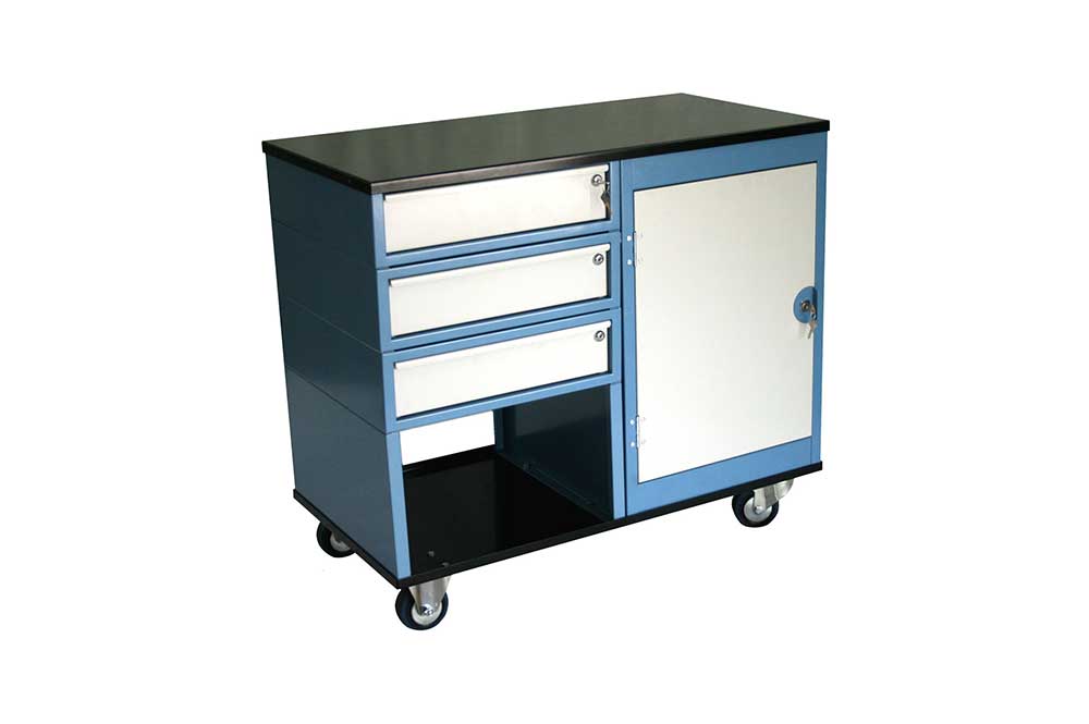 BC3DL Mobile Workstation With Cupboard & 3 Drawer Unit